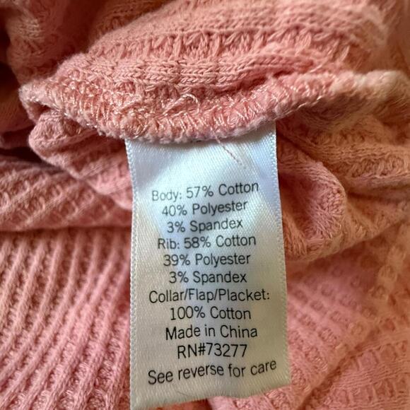 SO Pink Ribbed Button-Up Shirt - Size M - Picture 4 of 6